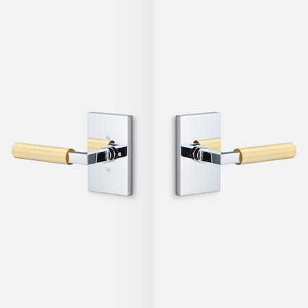 Sure-Loc Hardware Sure-Loc Hardware Levanto Privacy Rosette, Polished Chrome, Knurled Grip in Satin Brass LV102 26 GRIP-KN SB